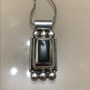 🌚❄️Vintage onyx silver pendant